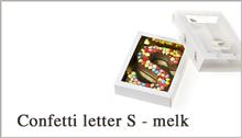 Confetti Letter S 150g Melk