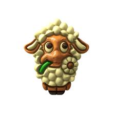 Schaap wit plat ingekleurd